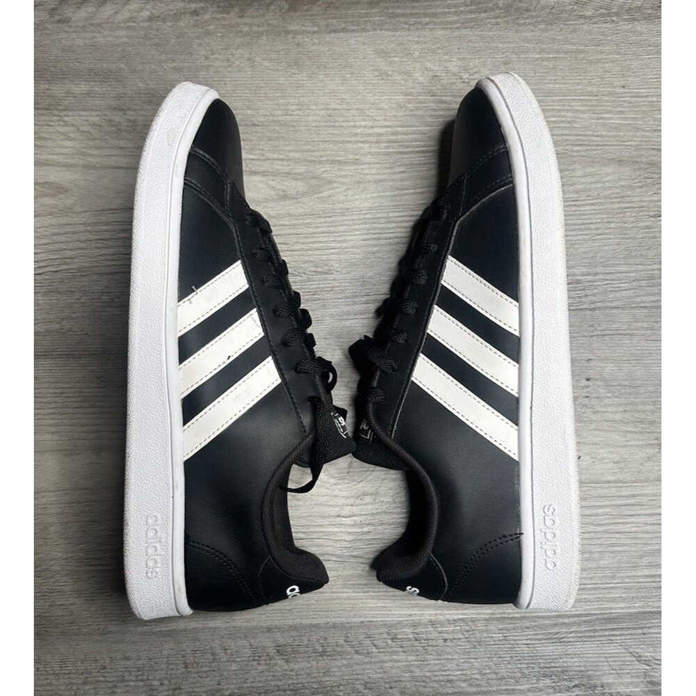 Adidas Grand Court Base Men's Size 9 Black White Tennis Sneakers Shoes EE7900